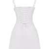 Abito mini a corsetto bianco Carlotta