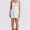 Abito mini a corsetto bianco Carlotta