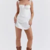 Abito mini a corsetto bianco Carlotta