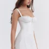 Abito mini a corsetto bianco Carlotta