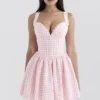 Abito mini a corsetto Brigitte Strawberry Shortcake Gingham