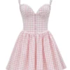 Abito mini a corsetto Brigitte Strawberry Shortcake Gingham