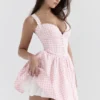 Abito mini a corsetto Brigitte Strawberry Shortcake Gingham