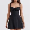 Abito mini a corsetto Carlotta nero