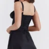 Abito mini a corsetto Carlotta nero