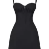 Abito mini a corsetto Carlotta nero