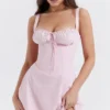 Abito mini a corsetto Carlotta rosa confetto