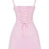 Abito mini a corsetto Carlotta rosa confetto