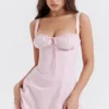 Abito mini a corsetto Carlotta rosa confetto