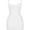 Abito mini a corsetto con ruches Lucinda White