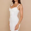Abito mini a corsetto con ruches Lucinda White