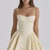 Abito mini a corsetto in cotone con stampa floreale Samaria Lemon