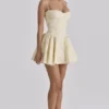 Abito mini a corsetto in cotone con stampa floreale Samaria Lemon