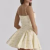 Abito mini a corsetto in cotone con stampa floreale Samaria Lemon
