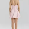Abito mini a corsetto in raso rosa Samida