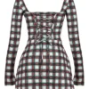 Abito mini a corsetto in tartan rosso Malika