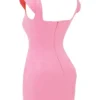 Abito mini a corsetto Leonida in rosa francese