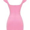 Abito mini a corsetto Leonida in rosa francese