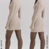 Abito mini a maniche lunghe Mahalia color tortora
