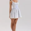 Abito mini a righe blu con pieghe Liesl