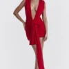 Abito mini arricciato Aliza Cherry