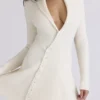 Abito mini asimmetrico Ayla color crema