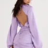 Abito mini avvolgente in raso Kate Orchid
