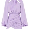Abito mini avvolgente in raso Kate Orchid