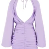 Abito mini avvolgente in raso Kate Orchid