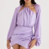 Abito mini avvolgente in raso Kate Orchid