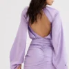 Abito mini avvolgente in raso Kate Orchid