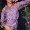 Abito mini avvolgente in raso Kate Orchid