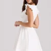 Abito mini bianco in cotone ricamato Sisi