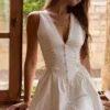 Abito mini bianco in pizzo di cotone Rosalina