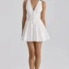 Abito mini bianco in pizzo di cotone Rosalina