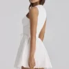 Abito mini bianco in pizzo di cotone Rosalina