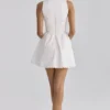 Abito mini bianco in pizzo di cotone Rosalina