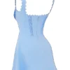 Abito mini blu Tilly con pieghe