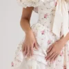 Abito mini con corsetto a bustino e spalle scoperte in cotone elasticizzato con stampa floreale Jaide