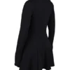 Abito mini con godet in crêpe elasticizzato nero “Francesca”