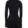 Abito mini con godet in crêpe elasticizzato nero “Francesca”