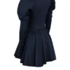 Abito mini con maniche a sbuffo in raso Venetia Midnight