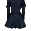 Abito mini con maniche a sbuffo in raso Venetia Midnight