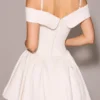 Abito mini con spalle scoperte in twill bianco Elida