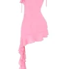 Abito mini con volant Marcia French Pink