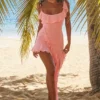 Abito mini con volant Marcia French Pink