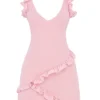 Abito mini con volant Tania Pink Quartz