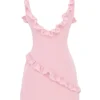 Abito mini con volant Tania Pink Quartz