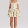 Abito mini in cotone con stampa Rosie Lemon Rose