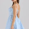 Abito mini in cotone elasticizzato con stampa floreale blu Calia Abito mini in cotone elasticizzato con stampa floreale blu Calia